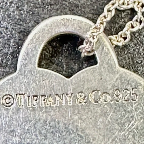 Tiffany & Co. 925 Sterling Silver Heart Pendant Necklace 16” Lot 28